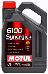 MOTUL 6100 10w40 Synergie+ SN/CF 4л. полусинтетика, масло моторное